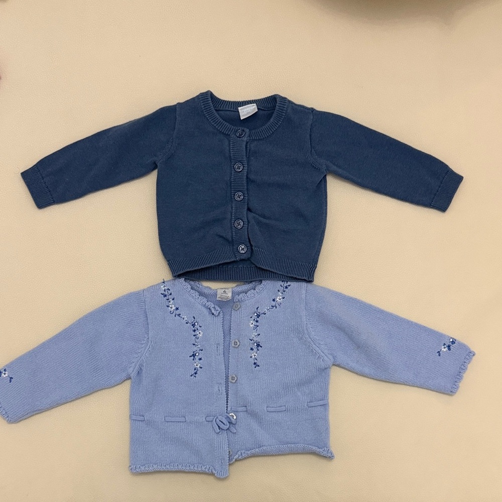 Edgehill Collection Navy and Light Blue Cardigan Duo